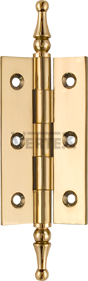 Narrow Range Cabinet Hinges - Steeple tips, Polished brass (lacquered)